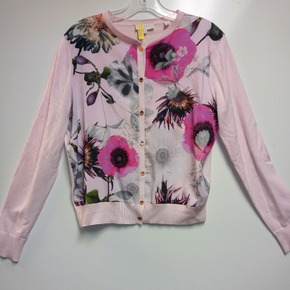Ted Baker London Pink Floral Cardigan